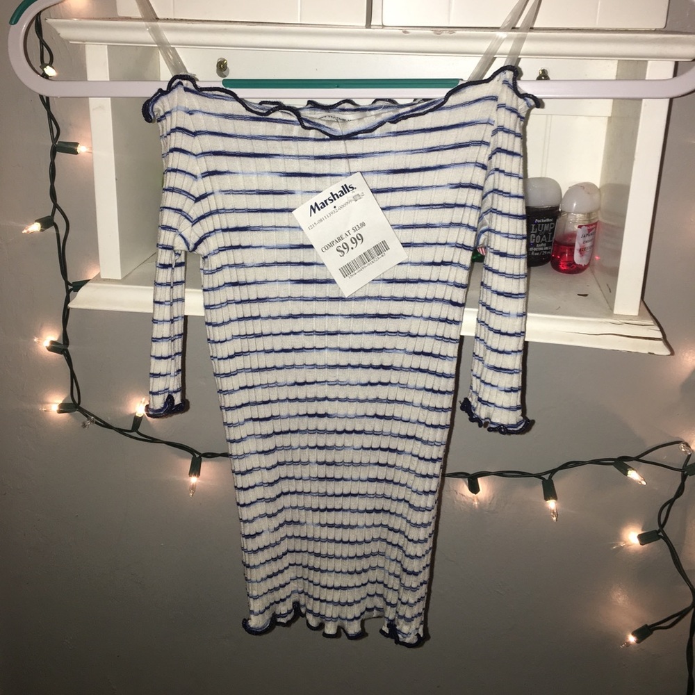 Off the shoulder striped top